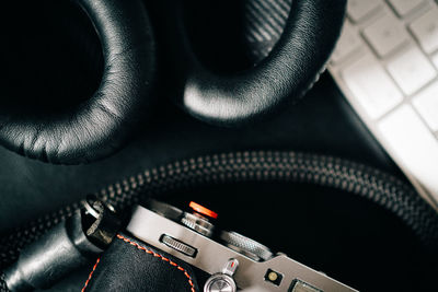 High angle view of vintage car