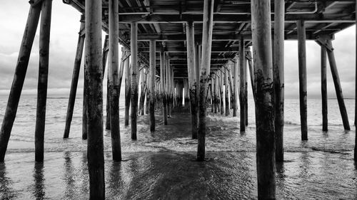 View of pier in sea