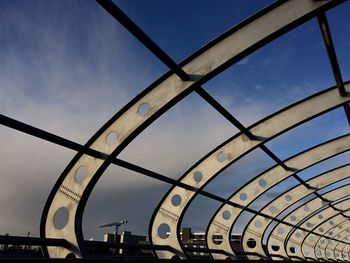 Low angle view of built structure against blue sky