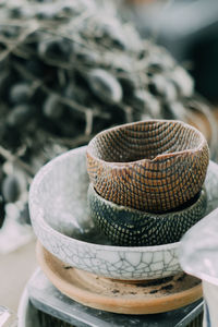 Close-up of bowls