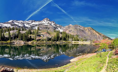 Lake blanche panorama wasatch front rocky mountains twin peaks wilderness big cottonwood canyon utah