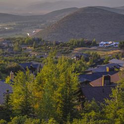 High angle view of townscape