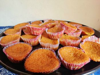 Cupcakes on tray