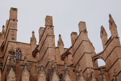 Close up of decorations of santa maria cathedral in palma de mallorca, spain