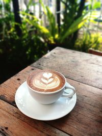 Coffee cup on table