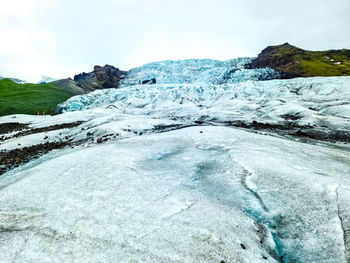 Close-up view of the blue ice on the jokulsarlon glacier in iceland