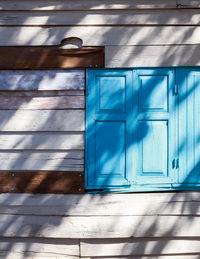 Closed shutter of building