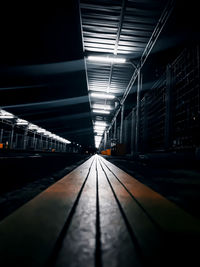 Empty railroad station platform