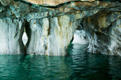 Rock formation in sea