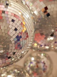 Close-up of disco ball