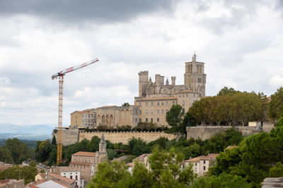 View of béziers cathedral or cathédrale saint-nazaire-et-saint-celse de béziers, occitanie, france.