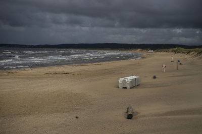 Scenic view of beach against sky
