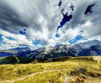 Low angle view of mountain against sky