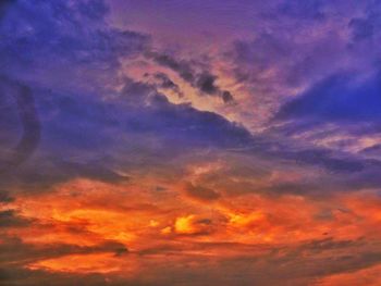 Close-up of pink dramatic sky during sunset