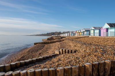 Calshot beach on a frosty winter day