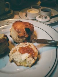 View of breakfast in plate