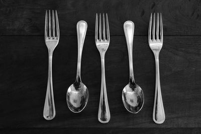 Row of objects on table