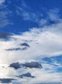 Low angle view of clouds in blue sky