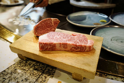 Close-up of food on cutting board