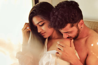 Young couple kissing
