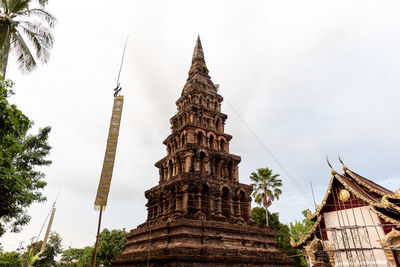 Low angle view of temple against sky