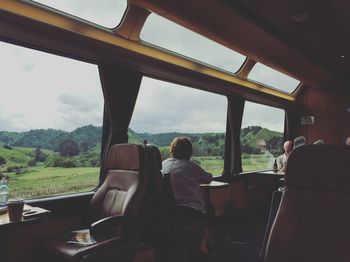 People traveling in train