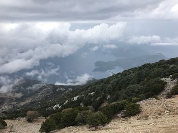 Scenic view of mountains against sky