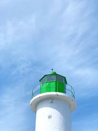 Low angle view of lighthouse against sky