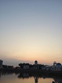 View of river at sunset