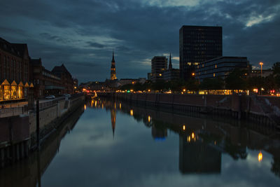 Reflection of buildings in river