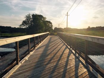 Empty road at sunset