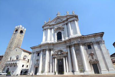 Low angle view of historical building against clear sky