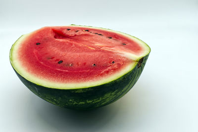 Close-up of apple against white background
