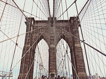 Low angle view of suspension bridge