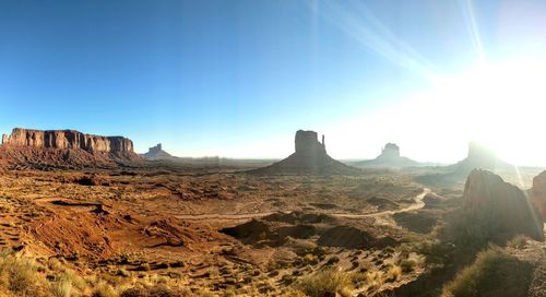 Panoramic view of landscape against clear sky