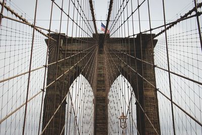 Low angle view of suspension bridge