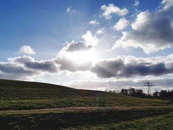 Scenic view of field against sky