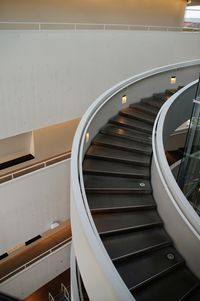 High angle view of spiral staircase of building