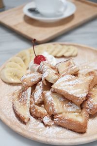 Close-up of sweet food in plate