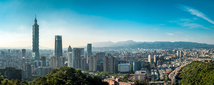 Aerial view of buildings in city