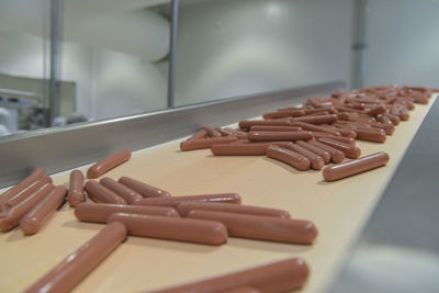 Close-up of food on table sausages