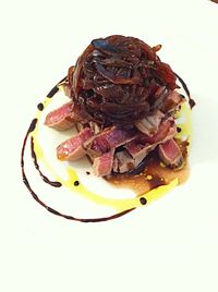 Close-up of food on white background