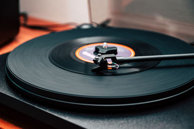 High angle view of motorcycle