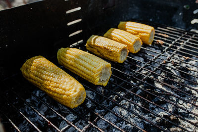 Corns on barbecue grill