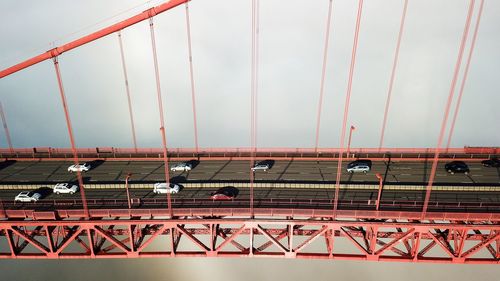 Golden gate bridge over river against sky