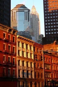 Low angle view of buildings in city