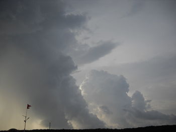 Low angle view of cloudy sky during sunset