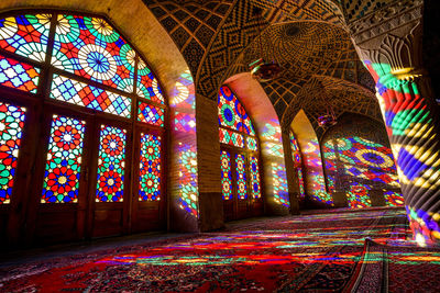 View of illuminated ceiling of building