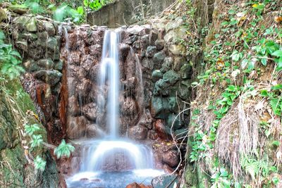 Close-up of waterfall