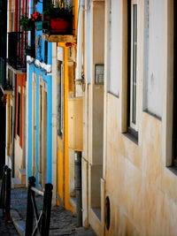 Row of coloured houses on hill in city. lisbon portugal